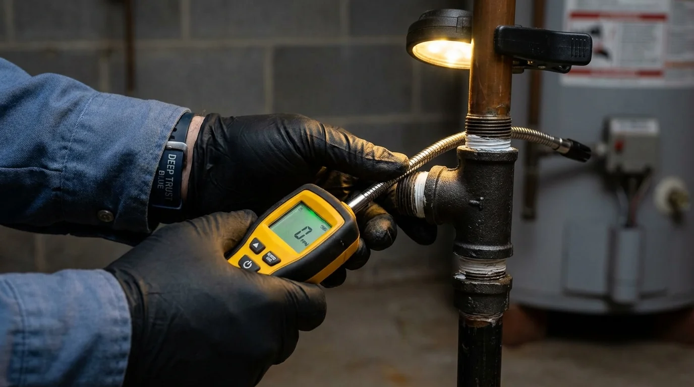Gas leak detection with electronic sniffer by Johns Plumbing LLC in Yorba Linda