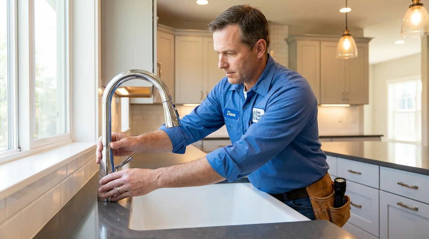 Kitchen faucet installation by Johns Plumbing LLC in Yorba Linda